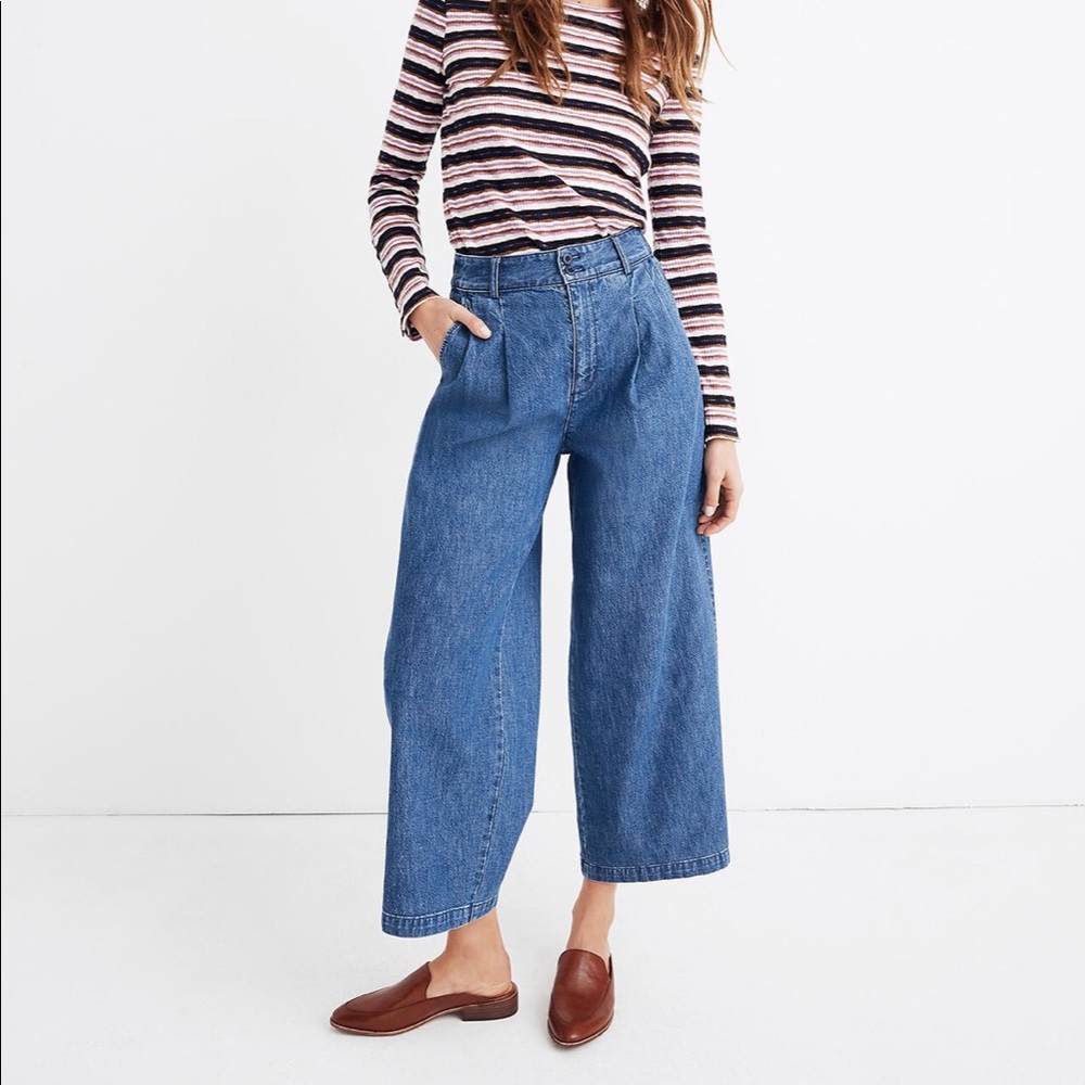 Madewell Pleated Wide Leg Jeans